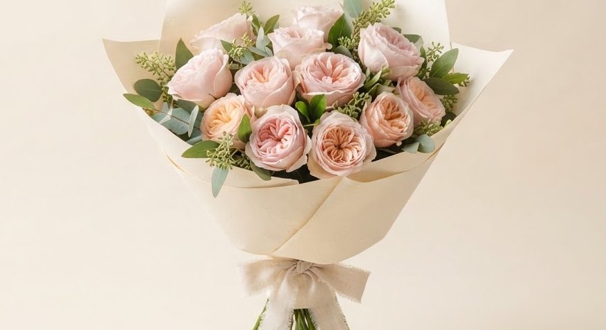 Blush Rose Bouquet — detail view
